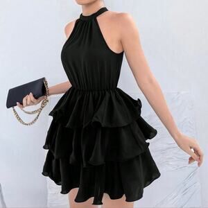 Romantic Hut High Neck Sleeveless Ruffled Sleeveless Women's Dress Size XL